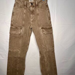 Etica Pax Midrise Mink Cargo Jeans Utilitarian Style Size 25